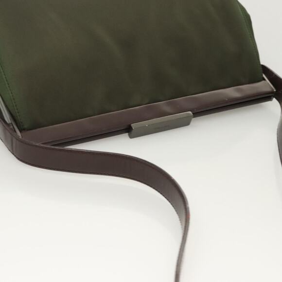 PRADA Shoulder Bag Nylon Khaki Silver - Picture 6 of 12